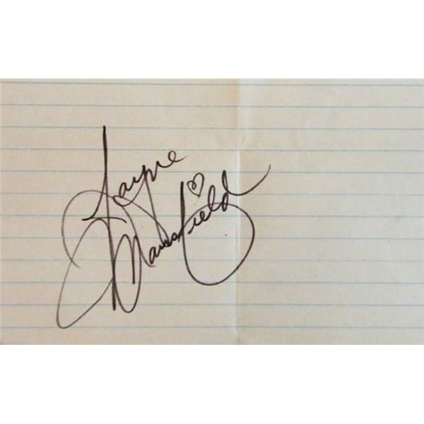 Jayne Mansfield signature slip