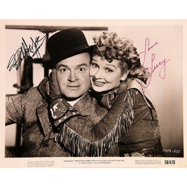 Lucille Ball and Bob Hope signed movie still photo
