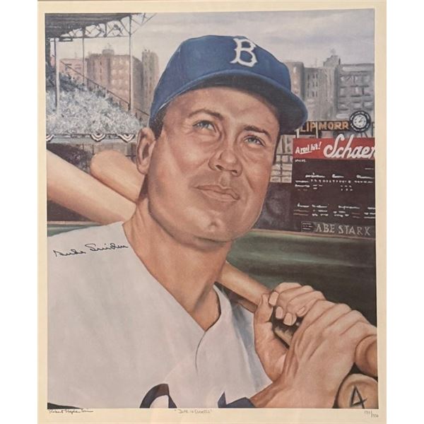 Brooklyn Dodgers Duke Snider Signed Art Print