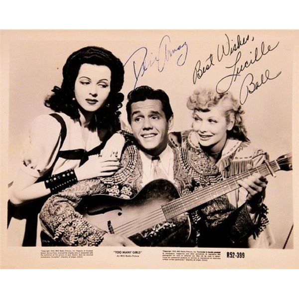 Lucille Ball and Desi Arnaz signed movie still photo