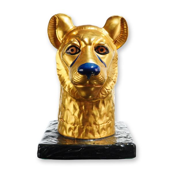 Boehm USA Porcelain Tutankhamun Collection Bust, Cheetah Head