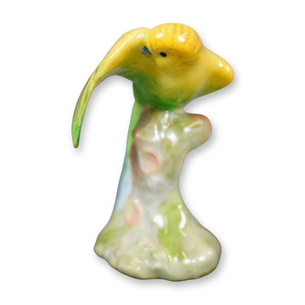 Rare Royal Doulton Bone China Bird Figurine, Budgerigar K32