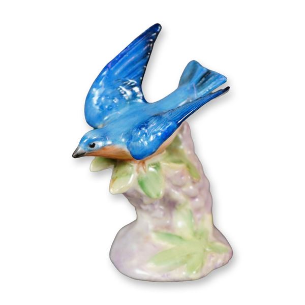 Royal Doulton Porcelain Bird Figurine, Bluebird with Lupins