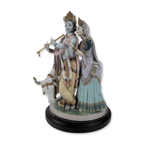 Lladro Limited Edition Radha Krishna Porcelain Sculpture