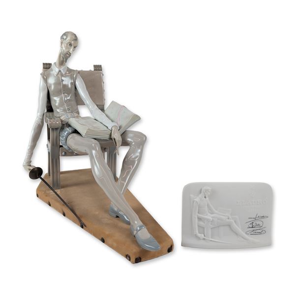Lladro Spanish Porcelain Don Quixote Figurine and Plaque