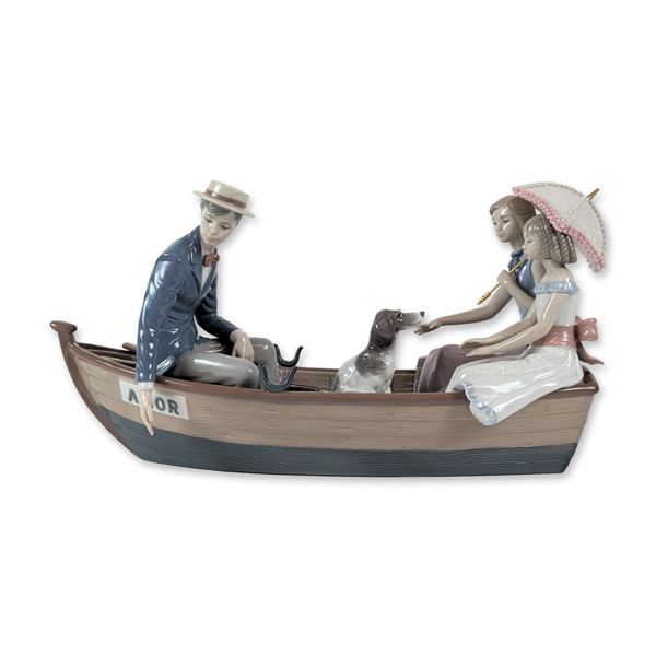Lladro Porcelain Love Boat Figurine