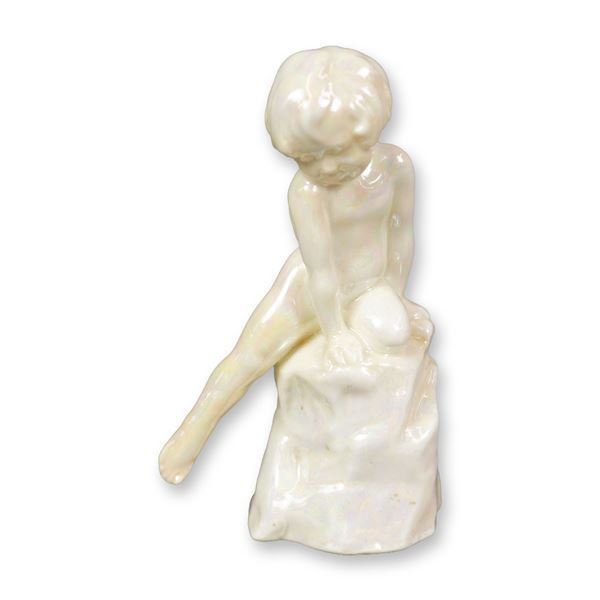 Royal Doulton Experimental Lustre Glaze Porcelain Figurine, Child Study HN603A