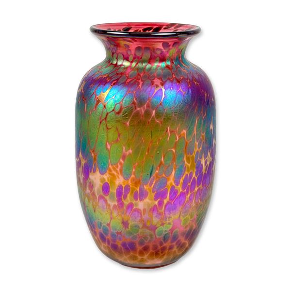 Steven Bradshaw Iridescent Art Glass Vase