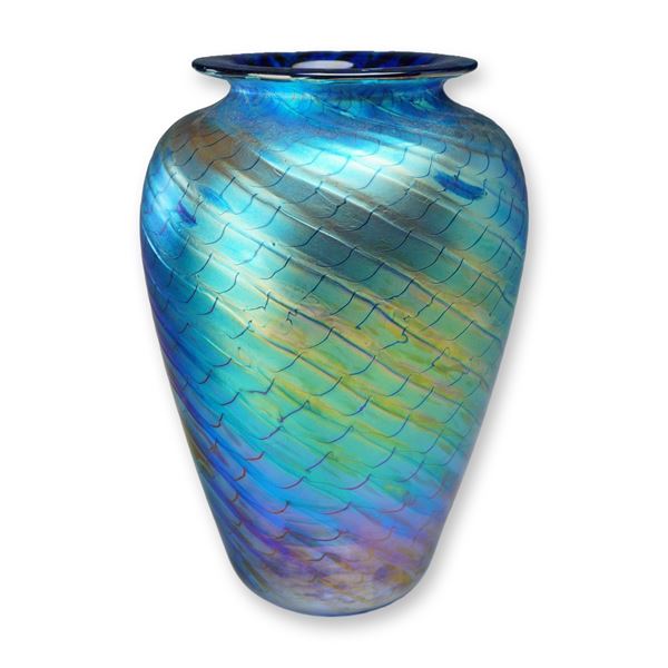 Thomas A. Philabaum Reptilian Series Iridescent Art Glass Vase