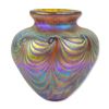 Image 1 : Iridescent Pulled-Feather Studio Art Glass Vase
