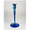 Image 2 : Steuben Blue Aurene Iridescent Art Glass Twist Candlestick