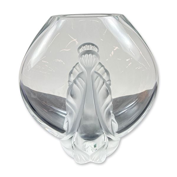 Lalique France Garance Frosted Crystal Vase