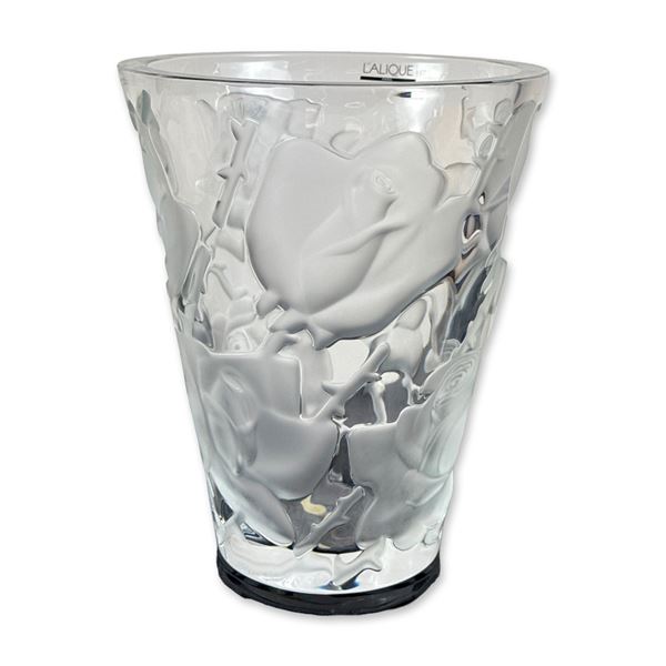 Lalique France Ispahan Frosted Crystal Vase
