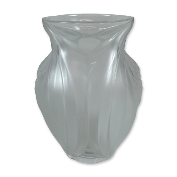 Lalique France Pavie Frosted Crystal Vase