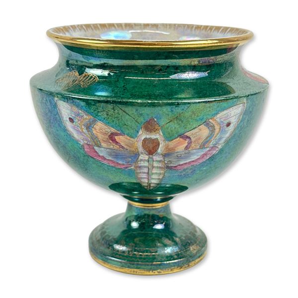 Carlton Armand Lustre Ware Butterfly Porcelain Vase
