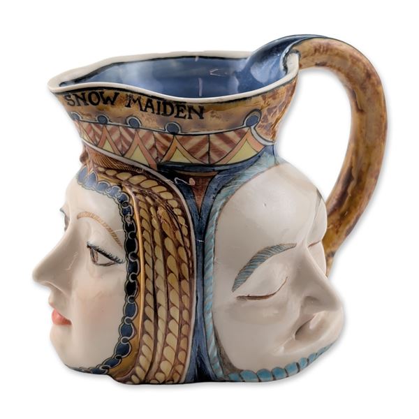 David Burnham Smith Very Rare Ceramic Three-Face Mug, Dreaming of the Snow Maiden