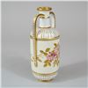 Image 2 : Antique Hand-Painted Porcelain Twin-Handled Vase Attributed to Royal Worcester