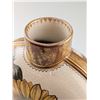 Image 3 : Hand Painted Gilded Ceramic Floral Motif Moon Flask