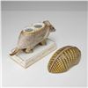 Image 2 : KPM Berlin Glazed Porcelain Armadillo Inkstand