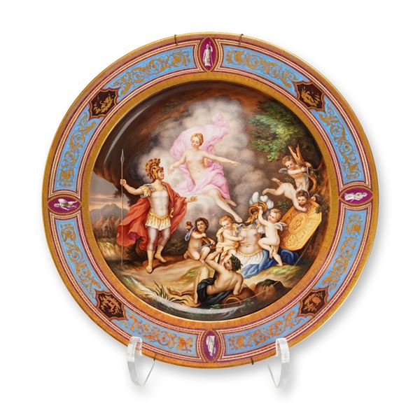 Royal Vienna Porcelain Cabinet Plate, Thetis Brings Armor to Achilles