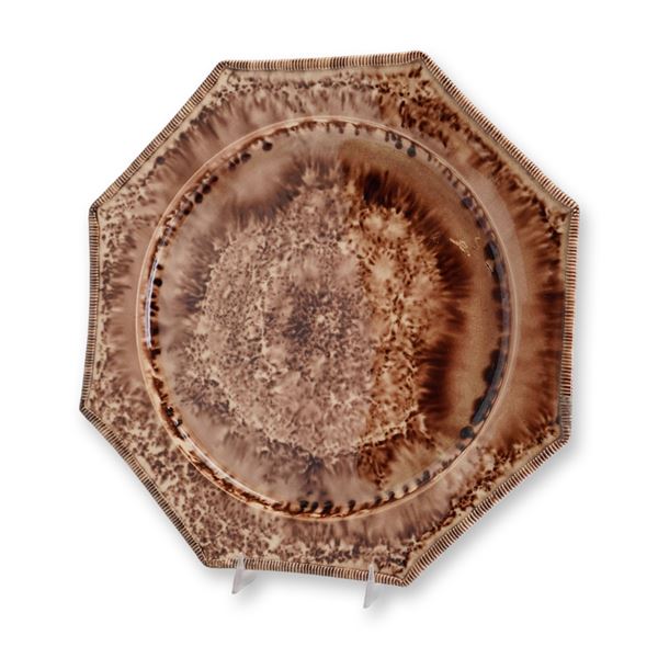 Thomas Whieldon Type Glazed Creamware Octagonal Plate