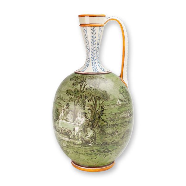 Wedgwood Earthenware Ewer Hand Painted by Emile Lessore