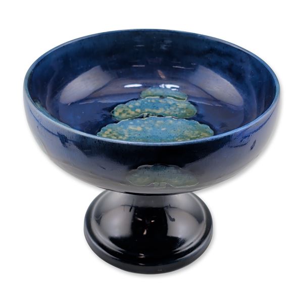 Moorcroft Pottery Footed Bowl, Moonlit Blue