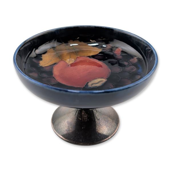 Moorcroft Pottery and William Hutton & Son EPNS Pedestal Bowl, Pomegranate