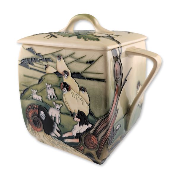 Moorcroft Potter by Philip Gibson Lidded Biscuit Barrel, Swaledale