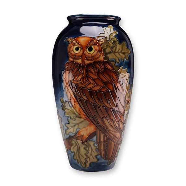 Moorcroft Pottery by Sally Tuffin Limited Edition Vase, Eagle Owl