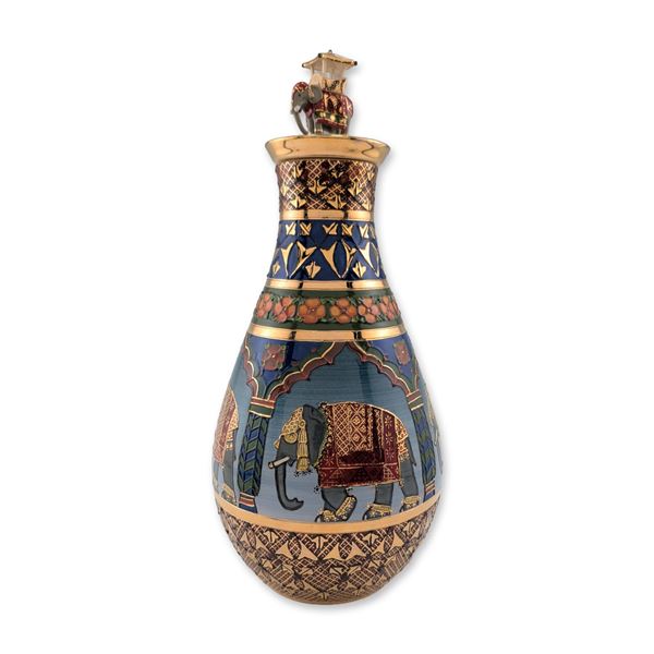 Dennis Chinaworks Very Rare Indian Elephant Lidded Vase, Only 10 Made