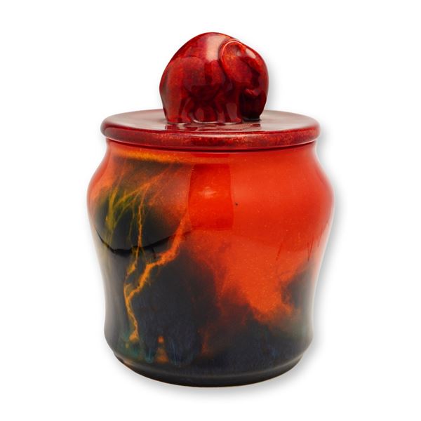 Royal Doulton Sung Flambe by Fred Moore Elephant Tobacco Jar