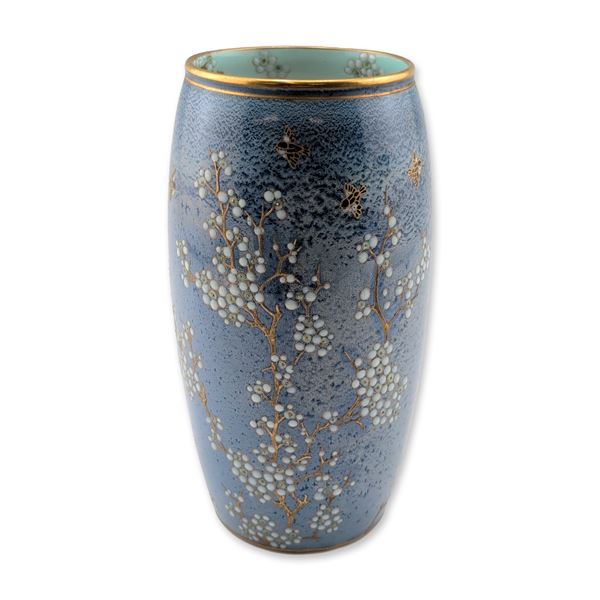 Royal Doulton Japonisme Powder Blue Porcelain Vase