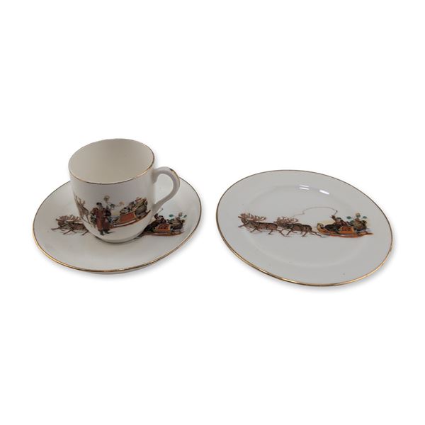3pc Royal Doulton Christmas Series Ware Cup and Saucers
