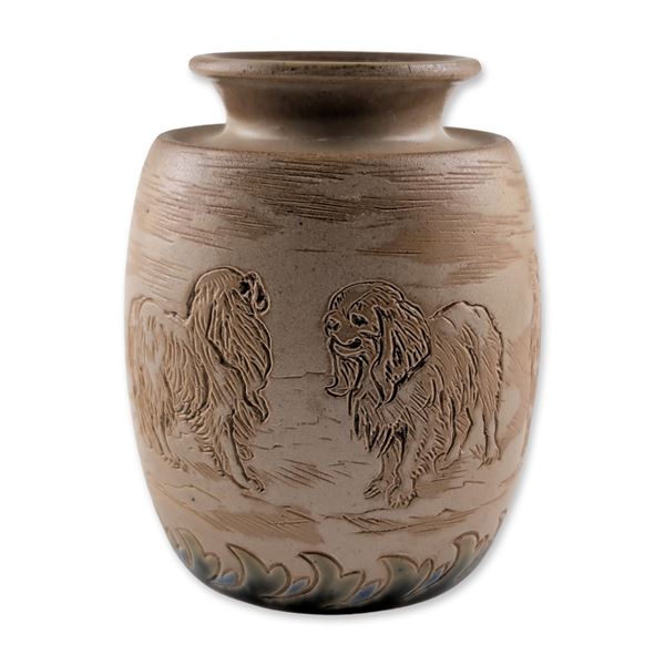 Royal Doulton by Hannah Barlow Rare Dogs and Cats Stoneware Vase