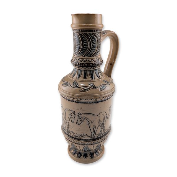 Doulton Lambeth by Florence Barlow Stoneware Horse Grazing Motif Jug