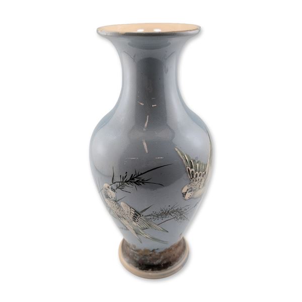 Royal Doulton by Florence Barlow Stoneware Bird Motif Vase