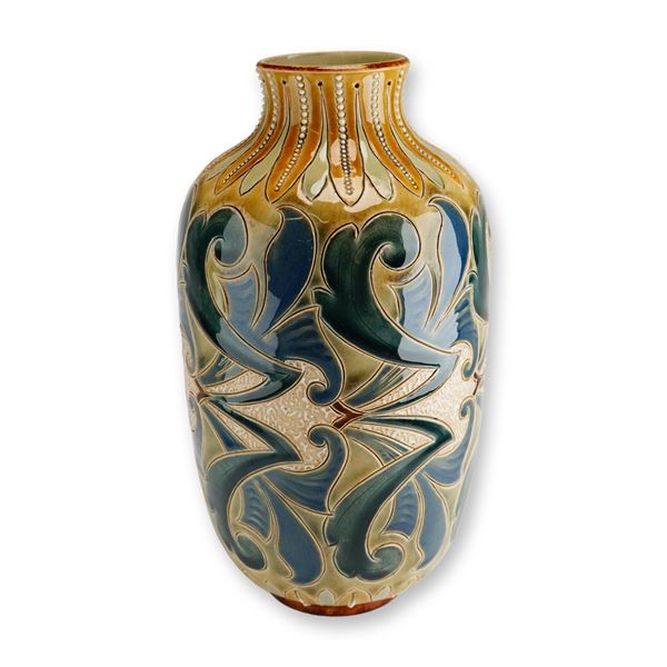 Doulton Lambeth by Emily E. Stomer Stoneware Vase