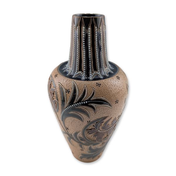 Doulton Lambeth Edith Lupton Stoneware Foliate Motif Vase
