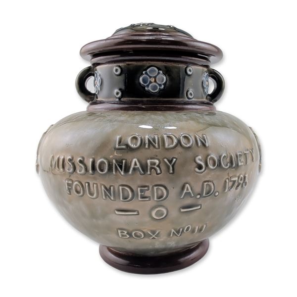 Royal Doulton by Florrie Jones Stoneware Missionary Society Stoneware Lidded Money Collection Box