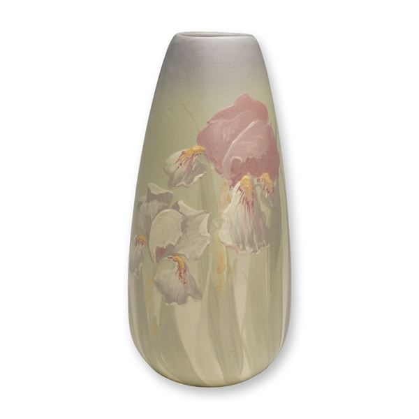 Weller Light Hudson Pottery Matte Glaze Hand-Painted Vase
