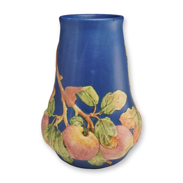 Weller Pottery Baldin Apple Tree Blue Art Pottery Vase
