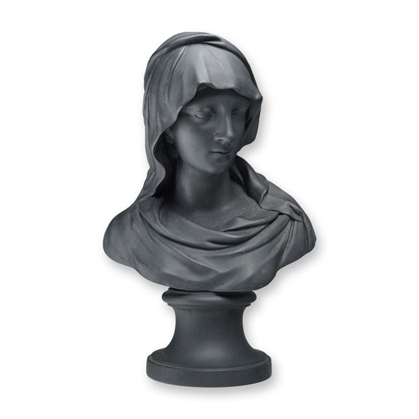 Wedgwood Black Basalt Bust of the Madonna, circa 1860-1870