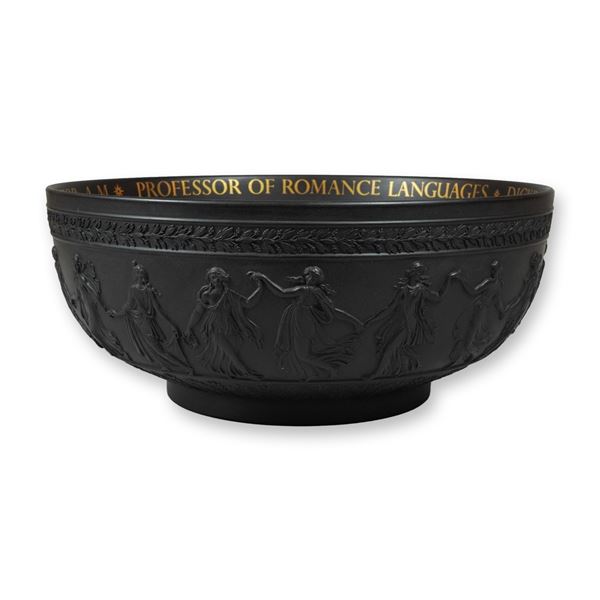 Wedgwood Black Basalt Dancing Hours Presentation Bowl