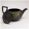 Image 2 : Wedgwood Black Basalt Japonisme Teapot with Bronzed Decoration