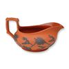 Image 1 : Wedgwood Rosso Antico and Black Basalt Sprigged Sauce Boat or Creamer
