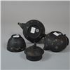 Image 3 : 3pc Wedgwood Black Basalt Hand Painted Floral Tea Set