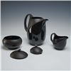 Image 2 : A Three-Piece Wedgwood Black Basalt Shape 225 Lunar Coffee Service