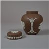Image 2 : Wedgwood Brown and White Jasperware Lidded Ginger Jar