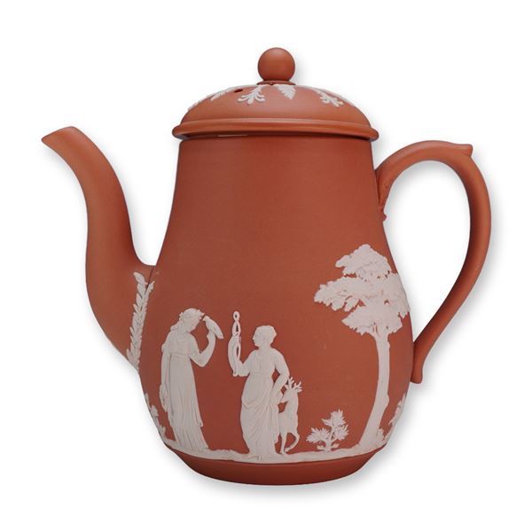 Wedgwood Terracotta Jasperware Lidded Teapot